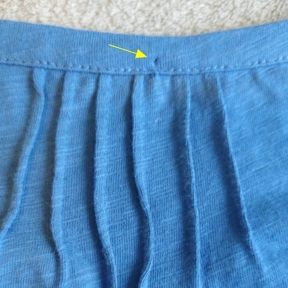 L.L. Bean NWT 100% Organic Cotton Rustic Blue Split Neck 3/4 Sleeve Top Classic - Picture 10 of 10